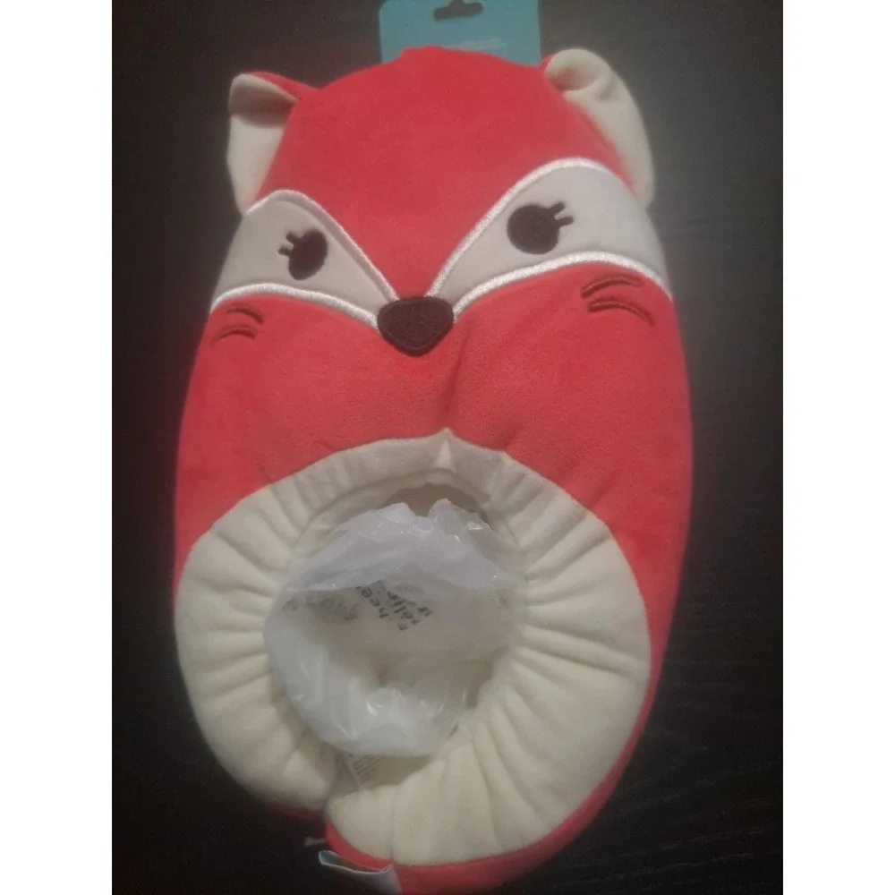Original Squishmallows Plush Slippers Fifi The Fox Hot Pink‎ And Cream Size 6-7